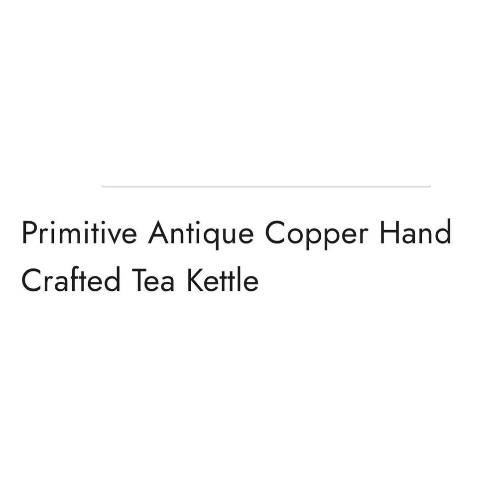 Primitive Antique Copper‎ Hand Crafted Tea Kettle Rustic Farmhouse Decor Vintage